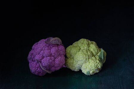 Vegetables in a dark key, cauliflower Varietiesの写真素材