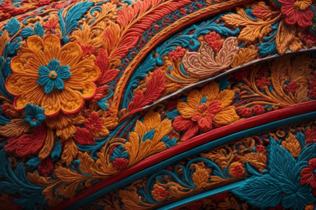 Close up detail of colorful handicrafts from Bali, Indonesiaの素材