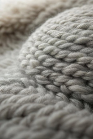 Knitted wool background. Close-up of knitted wool texture.の素材