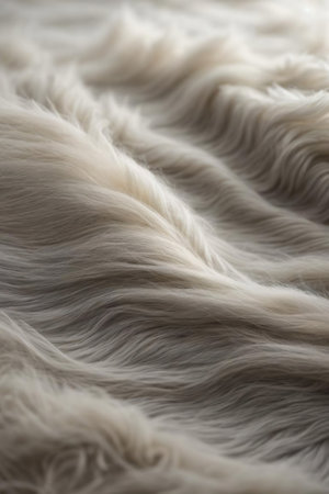 Close-up of a white sheep fur as an abstract background.の素材