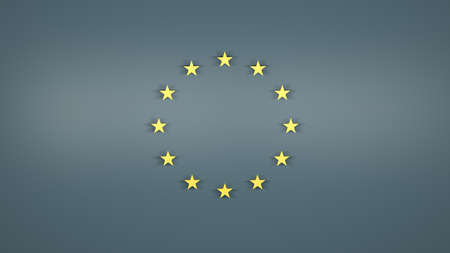 Blue Green Background with the stars from the European Unionの写真素材