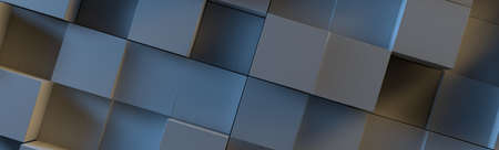 Illuminated cubes background / banner