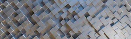 Illuminated cubes background / banner