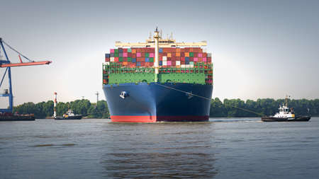 Container ship in the Port of Hamburg