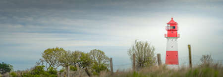 Panorama of a lighthouse in northern Germanyの写真素材