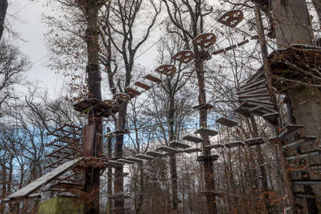 A nice picture of the climbing, zip-line forest park on Neroberg, Wiesbaden, Germany, an intresting photoの写真素材