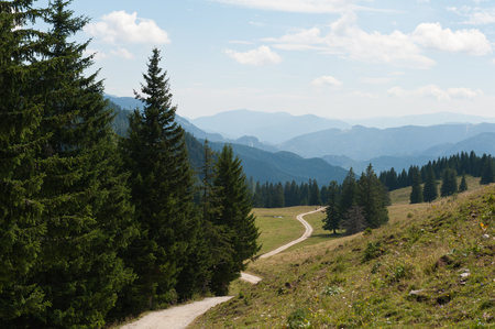 Panoramic view of the weissenalm in styriaの写真素材