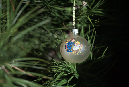 Christmas decoration on christmas treeの写真素材