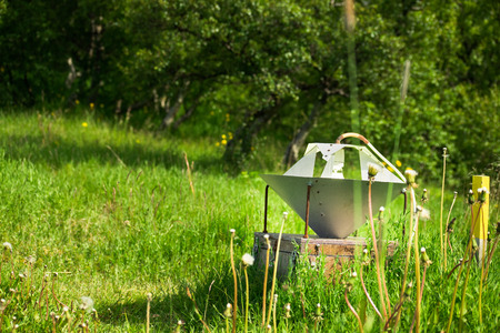 Lantern on a hiking trail, Iceland.