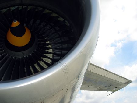 jumbo jet engine close up
