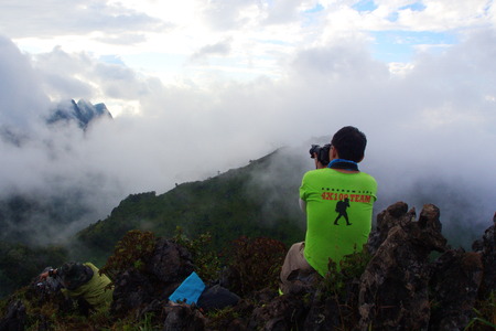 Trekking The Peak of Chiang Dao Mountain, Thailand.  Chiang Mai. 25 November 2017のeditorial素材