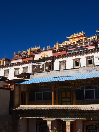 Songzanlin Lama Tibetan Temple in Zhongdian or Shangli La City. Travel in Zhongdian City , Yunnan Province, China in 2012, November 15thのeditorial素材