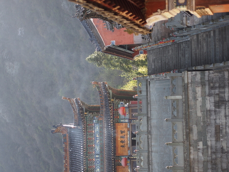Wudang Temple and Wudang Mountaing. The Origin of Chinese Taoist Martial Art called Tai Chi.  Travel in Hu Bei Province, China. in 2014, 16th April.のeditorial素材