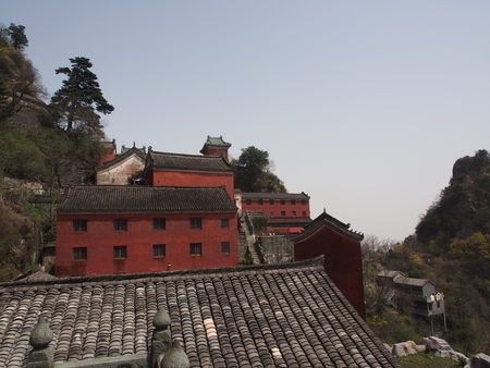 Wudang Temple and Wudang Mountaing. The Origin of Chinese Taoist Martial Art called Tai Chi.  Travel in Hu Bei Province, China. in 2014, 16th April.のeditorial素材