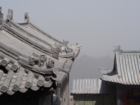Wudang Temple and Wudang Mountaing. The Origin of Chinese Taoist Martial Art called Tai Chi. Travel in Hu Bei Province, China.の写真素材