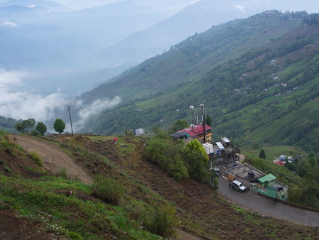 Darjeeling , INDIA , 15th APRIL 2011 :  Aerial View from cable car in Darjeeling City, Indiaのeditorial素材