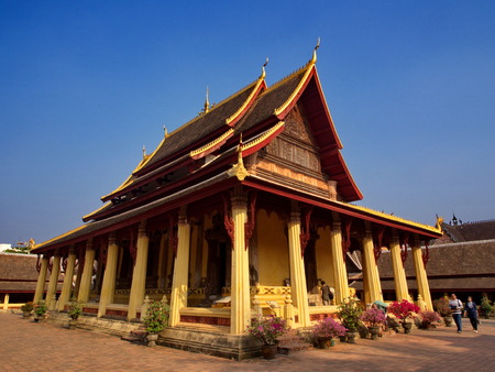 Wat Si Saket is a Buddhist Temple which formerly held the Emerald Buddha. Travel in Vientiane City, Laos. 8th December, 2013.のeditorial素材
