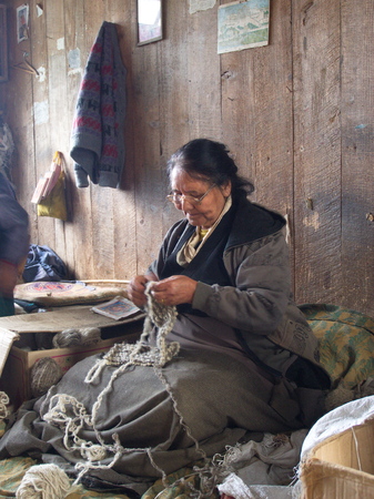 Sikkim-tibetan Local woman is working in the village, Gangtok City,Sikkim INDIA , 16th APRIL 2013.のeditorial素材