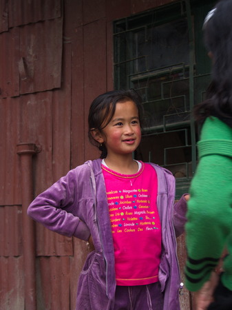 Tibetan Refugee Children from Tibet in Refugee Center. Darjeeling City,Sikkim INDIA , 16th APRIL 2013.のeditorial素材