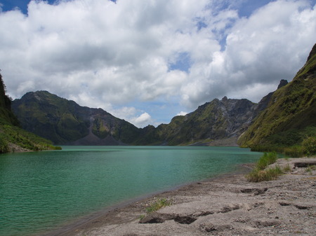 The Sulfur Lake of Pinatubo Volcano. Travel in Clark, Philippines in 2013, 21th July.の写真素材