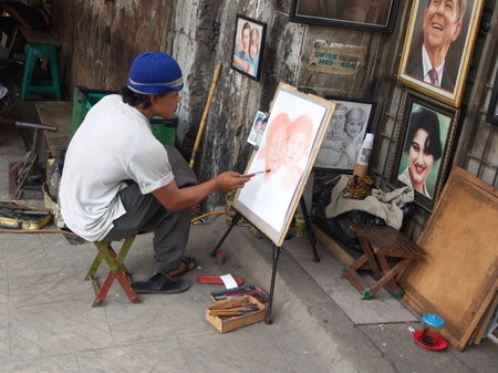 Artist Street in the old  square. Travel in Jakarta, the Capital of Indonesia. 4th October, 2012のeditorial素材
