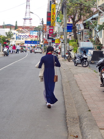 Central Downtown Area, Bulding and Life in Dalat City,the Central Highlands of Vietnam in 2012. 5th Decemberのeditorial素材