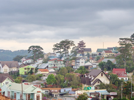 Central Downtown Area, Bulding and Life in Dalat City,the Central Highlands of Vietnam in 2012. 5th Decemberのeditorial素材