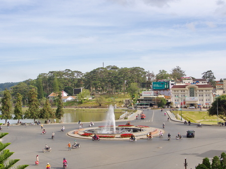 Central Downtown Area, Bulding and Life in Dalat City,the Central Highlands of Vietnam in 2012. 5th Decemberのeditorial素材