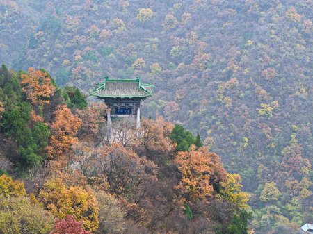 Mianshan Mountain the World Heritage, Many of Ancient Hanging Taoist Temples and caves. Pingyao Ancient City, Shanxi Province, China. 18th October 2018.のeditorial素材