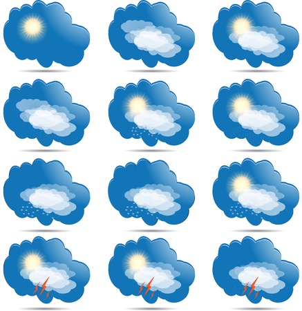 Weather icons set as labels. のイラスト素材