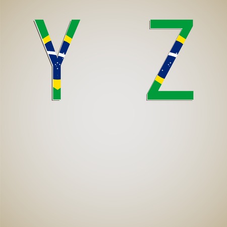 Brazil style font set. Brasil 2014 football championship.のイラスト素材