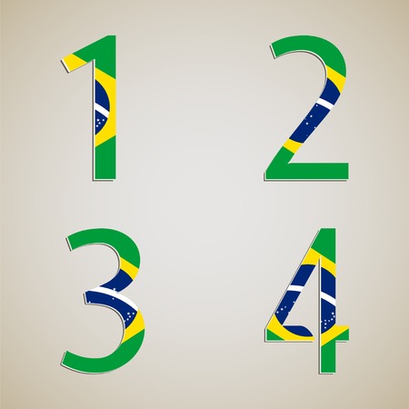 Brazil style font set. Brasil 2014 football championship.のイラスト素材