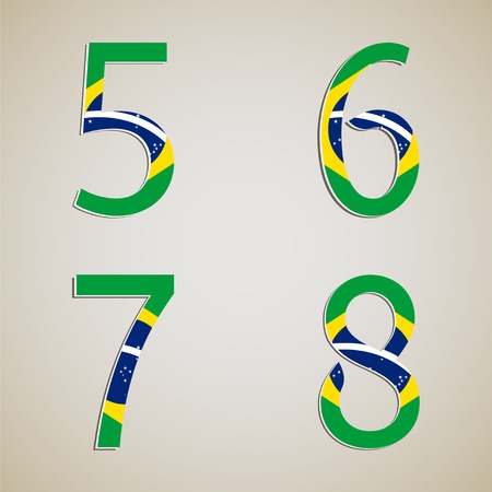 Brazil style font set. Brasil 2014 football championship.のイラスト素材
