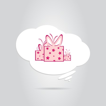 A gift in a white cloud. のイラスト素材