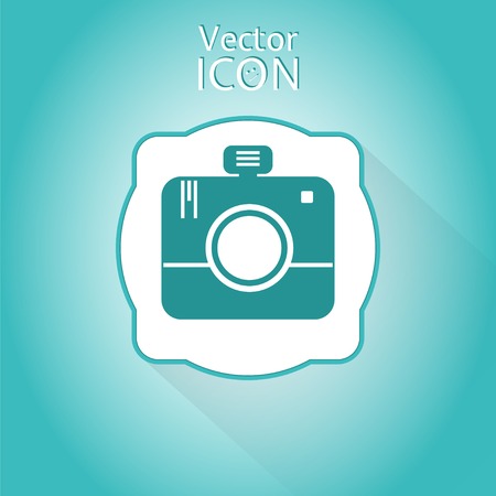 Photo camera icon. Made in vectorのイラスト素材