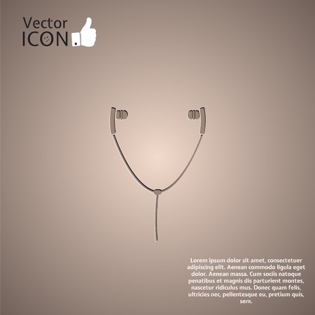 Headphones icon on the background. Made in vectorのイラスト素材