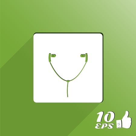 Headphones icon on the background. Made in vectorのイラスト素材