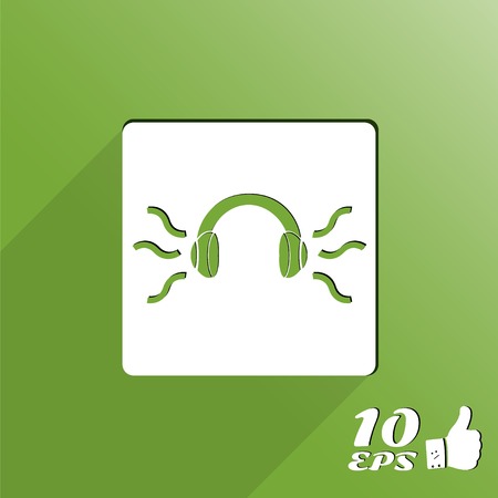 Headphones icon on the background. Made in vectorのイラスト素材