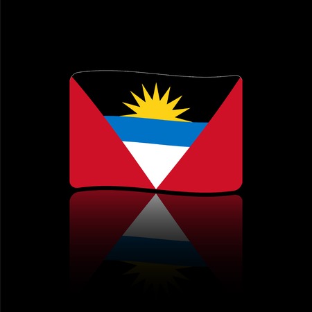 Flag of Antigua and Barbuda on the background. Made in vectorのイラスト素材