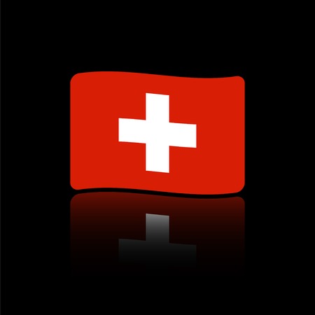 Flag of Switzerland. Flat style. Made in vectorのイラスト素材