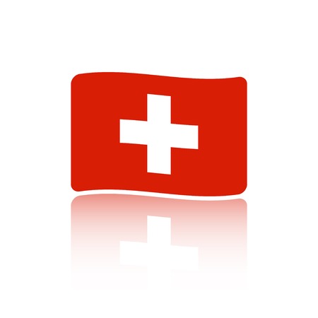 Flag of Switzerland. Flat style. Made in vectorのイラスト素材