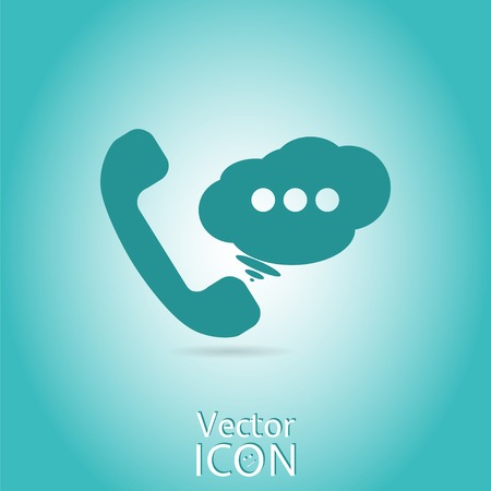 Call button. Phone with dialog icon. Handset icon. Flat style. Made in vectorのイラスト素材