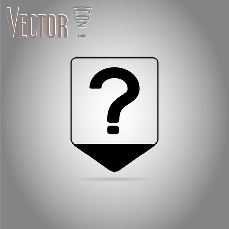 Map pointer with the question mark. Flat design style. Made in vector illustrationのイラスト素材