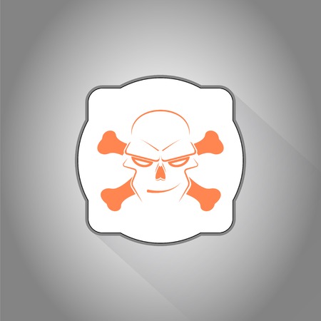 Icon skull and crossbones - a mark of the danger warning. Made in vectorのイラスト素材