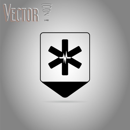 Map pointer with medical Symbol. Flat design style. Made in vector illustrationのイラスト素材