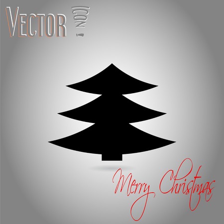 Christmas tree. Merry Christmas lettering. Flat design style. Made in vector illustrationのイラスト素材