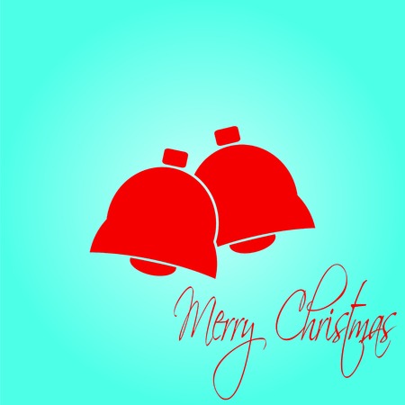 Christmas bells. Merry Christmas lettering. Flat design style. Made in vector illustrationのイラスト素材