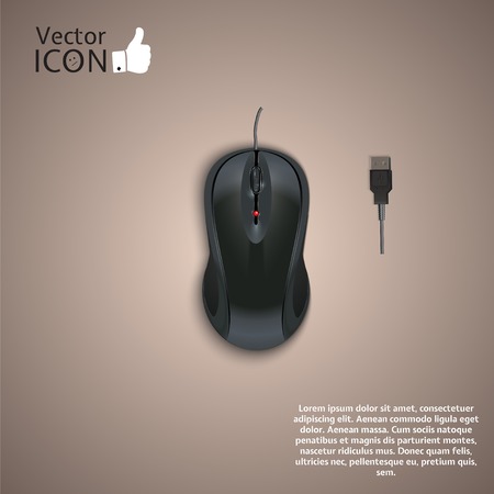 Computer mouse icon.  Realistic image. Made in vector illustrationのイラスト素材