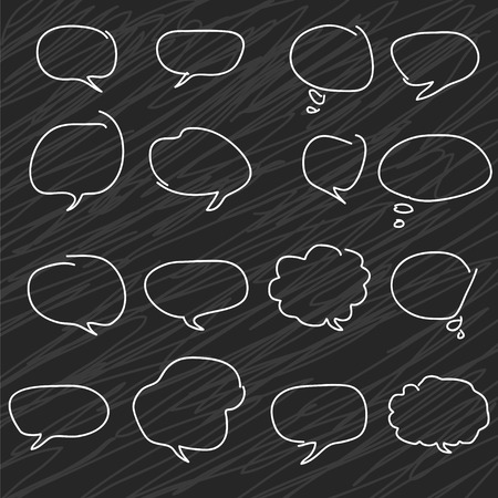 Abstract  speech bubbles. A set of hand-drawn. Flat design style. Made vector illustrationのイラスト素材