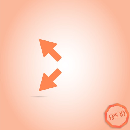 Two arrows. Direction sign. Flat design style. Made in vectorのイラスト素材